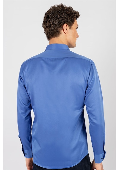 Tudors Modern Slim Fit Dar Kesim Düz Erkek Gömlek-24099 Saks