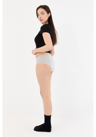 Air Gri Yüksek Bel Slip Külot Gri