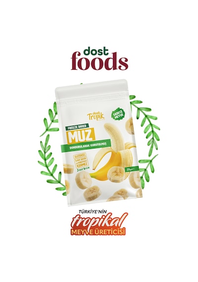 Dondurularak Kurutulmuş Muz 20 G Freeze Dried Meyve Cipsi Çıtır Meyve Kurusu 2 Adet