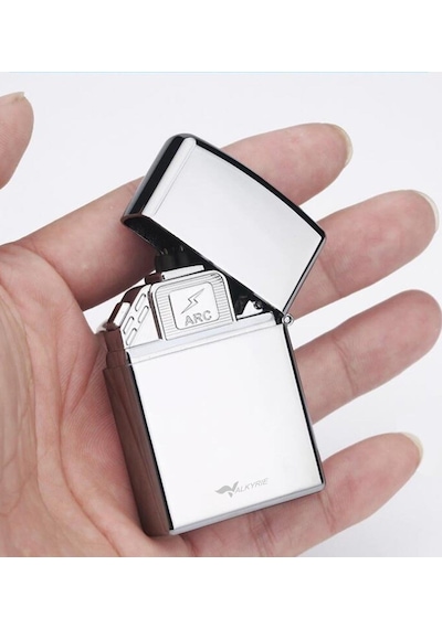 Valkyrie Usb Şarjlı Elektronik Çakmak / 4 Elektrotlu X Tip Mor Arc / Rüzgar Geçirmez, Alevsiz Silver Çok Renkli