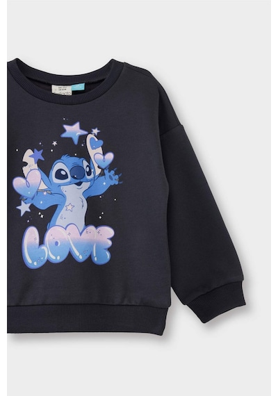 Defacto Kız Bebek Disney Lilo & Stitch Bisiklet Yaka Sweatshirt G0059a525wnar1 Antrasit-ar1