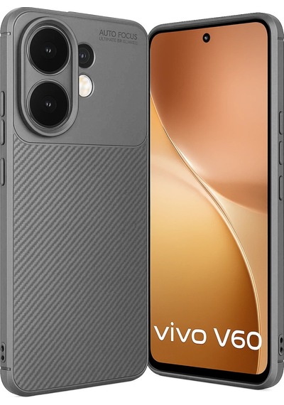Vivo V60 5g Uyumlu Auto Focus Karbon Kapak - Gri