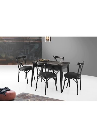 Damla Bahar Mdf Mutfak Masa Sandalye Takımı 60x100cm Damla Bahar Mdf Mutfak Masa Sandalye Takımı 60x100cm