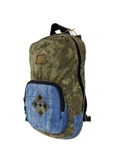 Old Cotton Cargo Kaliteli Mini Vintage Salaş Disayn Günlük Sırt Gezi Çantası 19 Cm X 34 Cm Açık Haki
