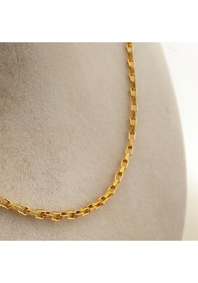 Küp Zincir Kolye Pirinç Gold 45+5cm Gold