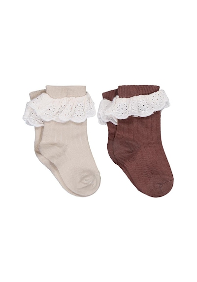 Civil Baby Dantel Aksesuarlı 2'li 6- Bebek Kız Çorap Set Standart
