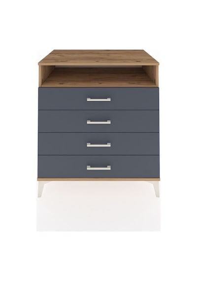 Kronos Şifonyer Tek Raflı 4 Çekmeceli 88x59x96 Çam-antrasit Çam