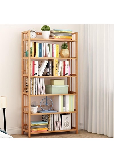 Valkyrie 6 Katlı Bambu Raf Kitaplık 78x23x149,5 Cm Çok Amaçlı Düzenleyici Dekoratif Organizer Kahverengi Valkyrie 6 Katlı Bambu Raf Kitaplık 78x23x149,5 Cm Çok Amaçlı Düzenleyici Dekoratif Organizer Kahverengi