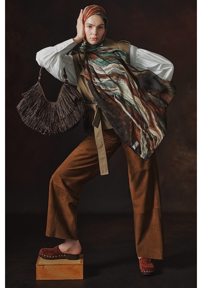 Defacto Fresh Scarfs X Defacto Ocean Batik Keten Karışımlı Şal I1749ax26smkr1 Çok Renkli-kr1