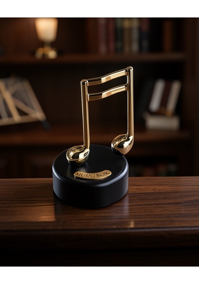 Müzik Kutusu Altın Nota Figürlü Uczzznotamüzikutusu-5