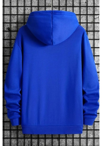 Uyguntarz Black Baskılı Pamuklu Oversize Sweatshirt Mavi