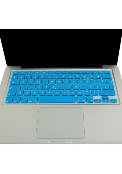 Türkçe F Klavye Koruyucu Silikon Apple Macbook Air 13 & Pro 13/15 İle Uyumlu Tr F Dizayn A1278 A1502 A1425 A1369 A1466 A1286 A1398 Açık Mavi