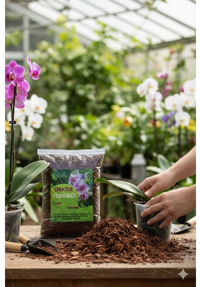 5 Litre Orkide Toprağı - Çam Kabuğu Ve Cococips Karışımlı - Elenmiş Temizlenmiş Iri Parçalı 5 Lt
