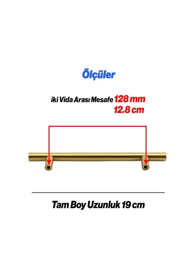 Alteta 5 Adet 128 Mm - 12.8 Cm Gold Altın Metal Mobilya Mutfak Çekmece Dolap Kulbu Kulpu Kulpları Çok Renkli