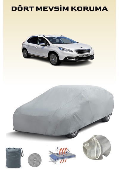 Gri Peugeot 2008 1 Araba Brandası, Oto Örtüsü, Araba Çadırı Gri