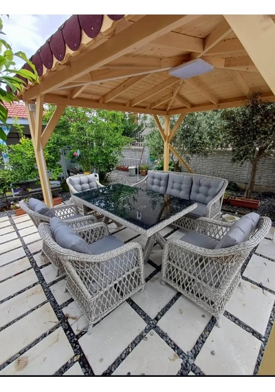 Fabrika Rattan Scollection Rolex Rattan Bahçe Takımı Bej