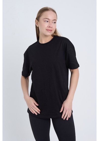 Velvoria Unisex Oversize Basic 3'lü Siyah Bej Pembe Renk T-shirt Çok Renkli9
