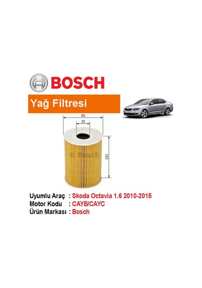 Skoda Octavia 1.6 Tdı Yağ Filtresi 2010-2015 Bosch