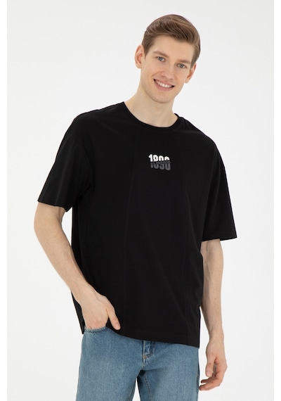 U.S. Polo Assn. Erkek Comfort Fit Bisiklet Yaka Siyah Tişört 50287049-VR046