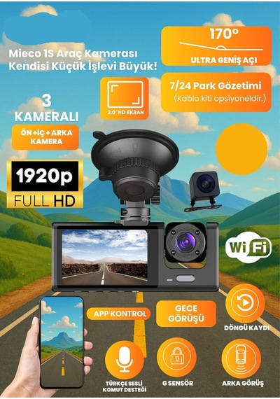 1080 Fhd Wifi App Destekli Gps Ve Hız Göstergeli Döngüsel Kayıt al Ürün