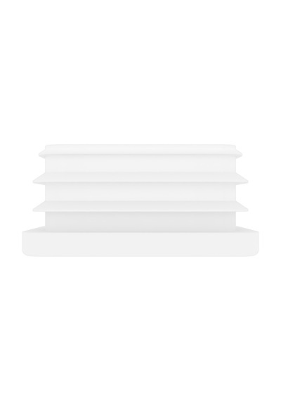Cateksss 20x40 Mm Profil İçin Kademeli İçe Geçme Profil Tapası, Profil Kapak, Profil Tapa Ral9016 Beyaz - 25 Li Paket