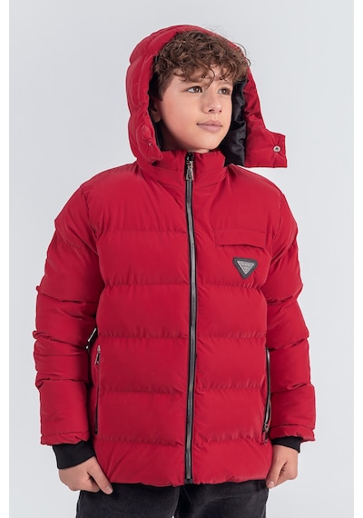 Pina Kids Nova Kumaş Kapüşonlu Erkek Çocuk Kışlık Mont Km2509 Kırmızı