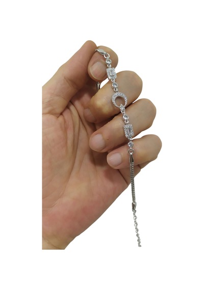 Modahilye 925 Ayar Orjinal Gümüş Ayyıldız Bileklik Künye Gümüş