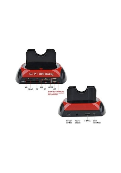 Harici Usb 2.0 2.5- 3.5 Ide+Sata Hdd + Kart Okuyucu Docking Hdd