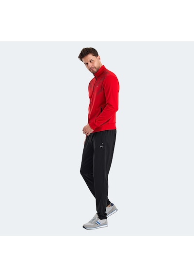 Slazenger RECOGNIZE Erkek Fermuarlı Dik Yaka Cepli Kırmızı Eşofman Takımı