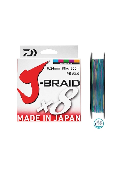 Daiwa J Braid Pe 8X Ip Misina 0.24Mm 19Kg 300Mt Multicolor