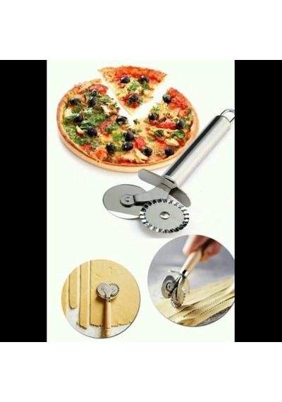 Bıçak Paslanmaz Çelik Profesyonel Mutfak Kesici Hamur Kesim Aracı Çift Başlıklı Pizza Hamur Bıçağı
