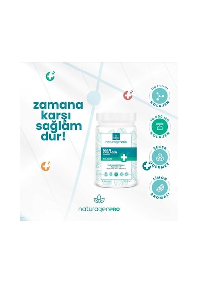Naturagen Pro Kolajen Powder 330 G Tip1, tip2, tip3 Limon Aromalı