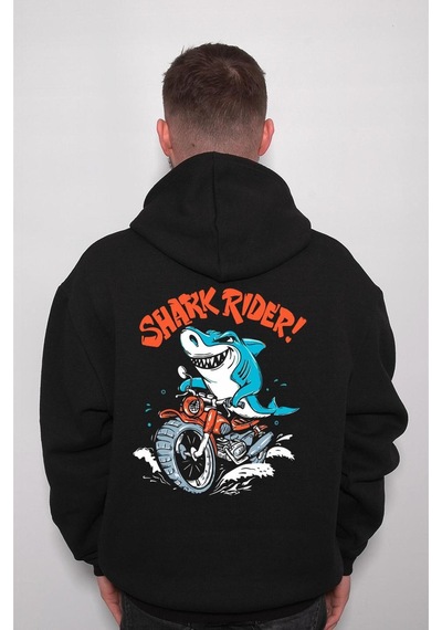 Baskwear Shark Rider Köpekbalığı Sürücü Motor Motorsiklet Sweatshirt Unisex Kapüşonlu Hoodie SIYAH Baskwear Shark Rider Köpekbalığı Sürücü Motor Motorsiklet Sweatshirt Unisex Kapüşonlu Hoodie SIYAH