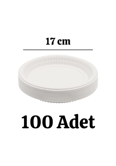 Plastik Tabak 100'lü 17 Cm Beyaz Kullan At Tabak Diğer