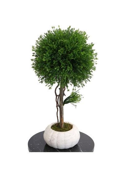 Yapay Çiçek Deposu Dekoratif Lüx Top Ağaç Çam Model 35x60 Cm Koyu Yeşil