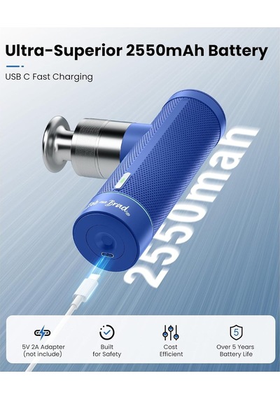 Bob And Brad A7 Mini Masaj Tabancası, 11mm Derin Doku Masajı, Usb-c Hızlı Şarj, 5 Hız Seviyesi