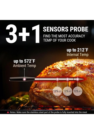 Thermopro Tp980 Tempspike Pro Wi-fi Ve Mobil Uygulama Destekli, Sınırsız Menzilli 4 Problu Dokunmatik Akıllı Barbek Diğer