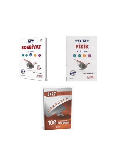 2027 Limit Ayt Edebiyat + Fizik Tyt El Kitabı + Anla Kazan Paragraf Deneme 3'lü Set