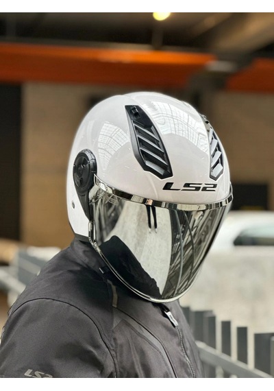 Ls2 Aırflow 2 Beyaz Kask Gri Vizör Beyaz