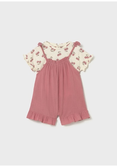 Mayoral Kız Bebek Şort Salopet Set Pembe