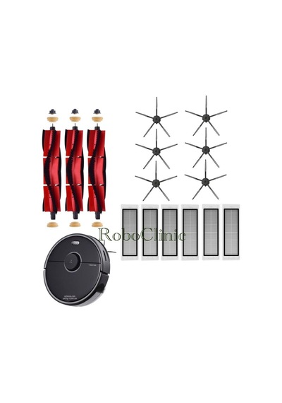 Roborock S5 Max Siyah Robot Süpürge Uyumlu Ana Fırça/yan Fırça/hepa Filitre Seti