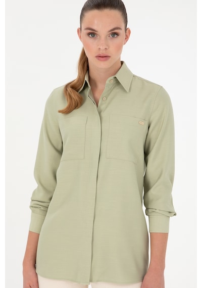 U.S. Polo Assn. Kadın Açık Haki Uzun Kollu Tunik Gömlek 50293568-VR183