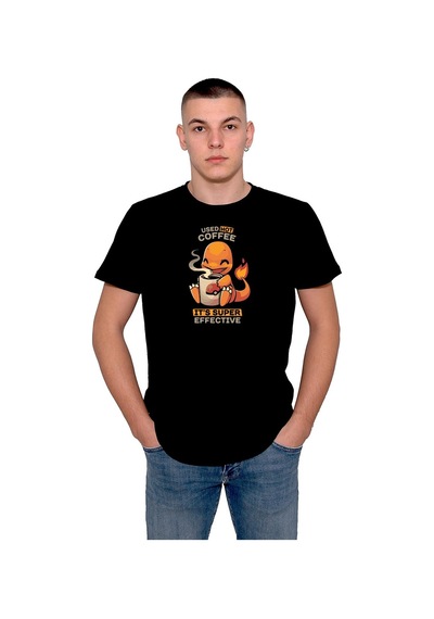 Pokemon Charizard Çalizart Used Hot Coffee It's Super Effective Tişört Unisex T-shirt 001