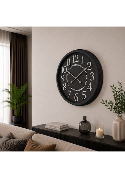 Black Legacy 60 X 60 Cm Metal Duvar Saati Siyah
