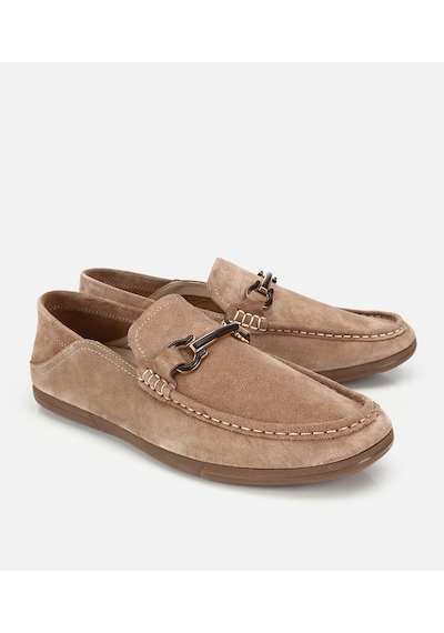 Hotiç Erkek Süet Deri Bej Toka Detaylı Comfort Loafer