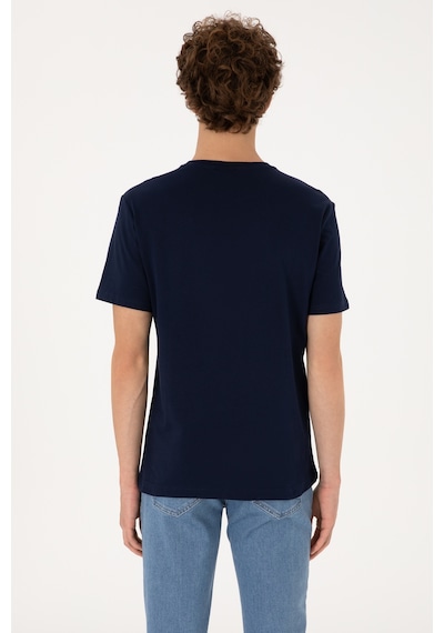 U.S. Polo Assn. Erkek Regular Fit Bisiklet Yaka Lacivert Tişört 50306880-VR033