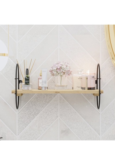 Bino Bino Duvar Rafı Kitaplık Ahşap Salon Banyo Mutfak Rafı Izgaralı