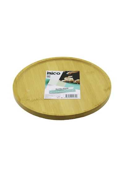 Yuvarlak 24.5cm Ayaklı 4cm Kenarlı Yüzey Ahşap Bambu Sunum Tepsisi - Mini Sofra Çok Renkli
