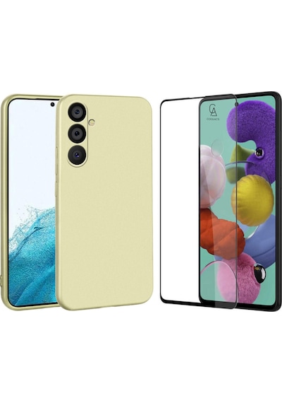 Samsung Galaxy Uyumlu A54 İle Soft Yumuşak Telefon Kılıfı Ve 5d Tam Kaplayan Cam Ekran Koruyucu