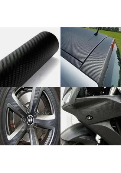 3d Siyah Tırtıklı Desen Hava Kanallı Dayanıklı Karbon Folyo 100cmx152cm